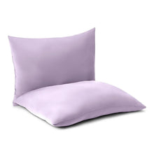 Lavender 2-pack cloud bed pillows, 20x28 in, stacked front view