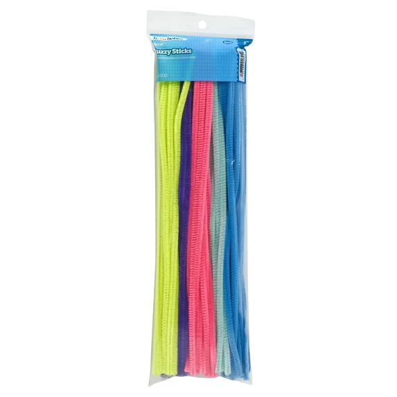 Hello Hobby Fuzzy Sticks, 100 Count, Cosmic Multicolor Chenille Stems for Kids Crafts and DIY Projects