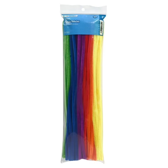 Hello Hobby Fuzzy Sticks, 100 Count, Cosmic Multicolor Chenille Stems for Kids Crafts and DIY Projects