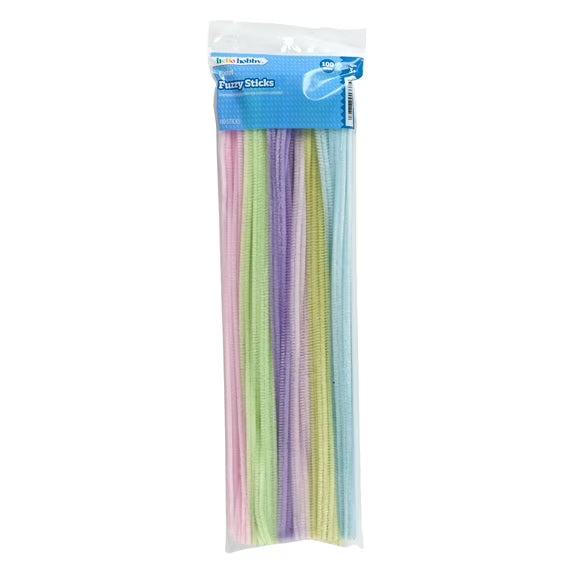 Hello Hobby Fuzzy Sticks, 100 Count, Cosmic Multicolor Chenille Stems for Kids Crafts and DIY Projects