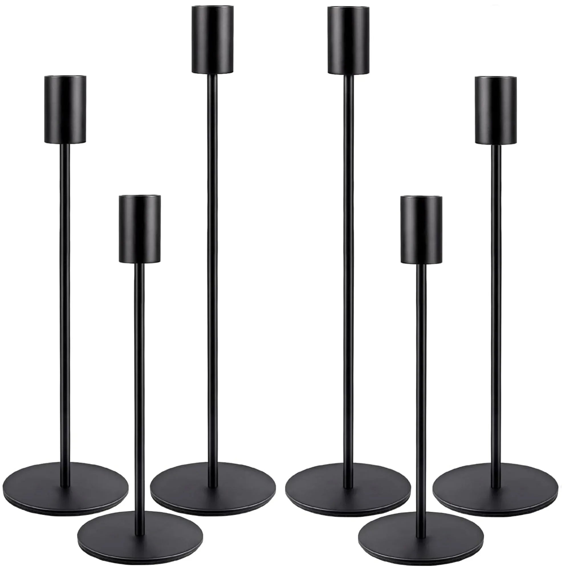 HIDAWN Matte Taper Candle Holders, 6 Pack Metal Candlestick Holders for Wedding, Dinning, Party
