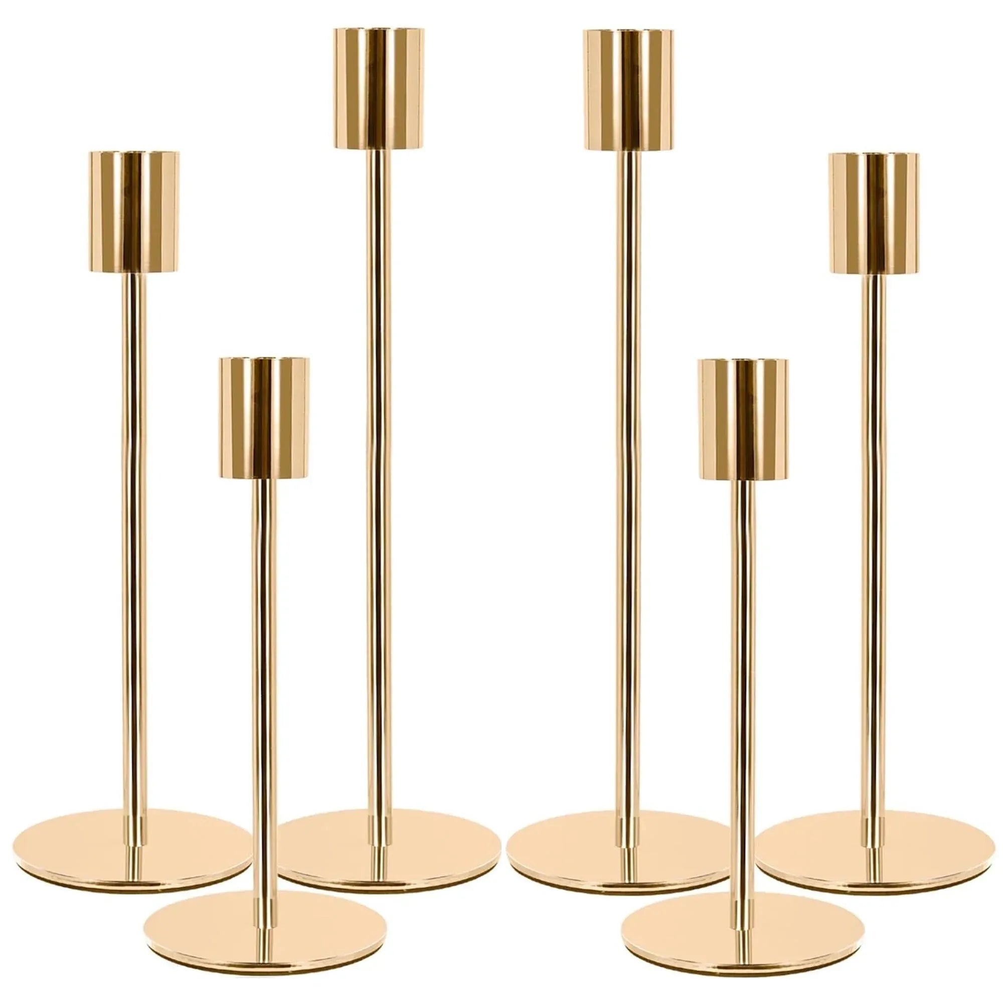HIDAWN Matte Taper Candle Holders, 6 Pack Metal Candlestick Holders for Wedding, Dinning, Party