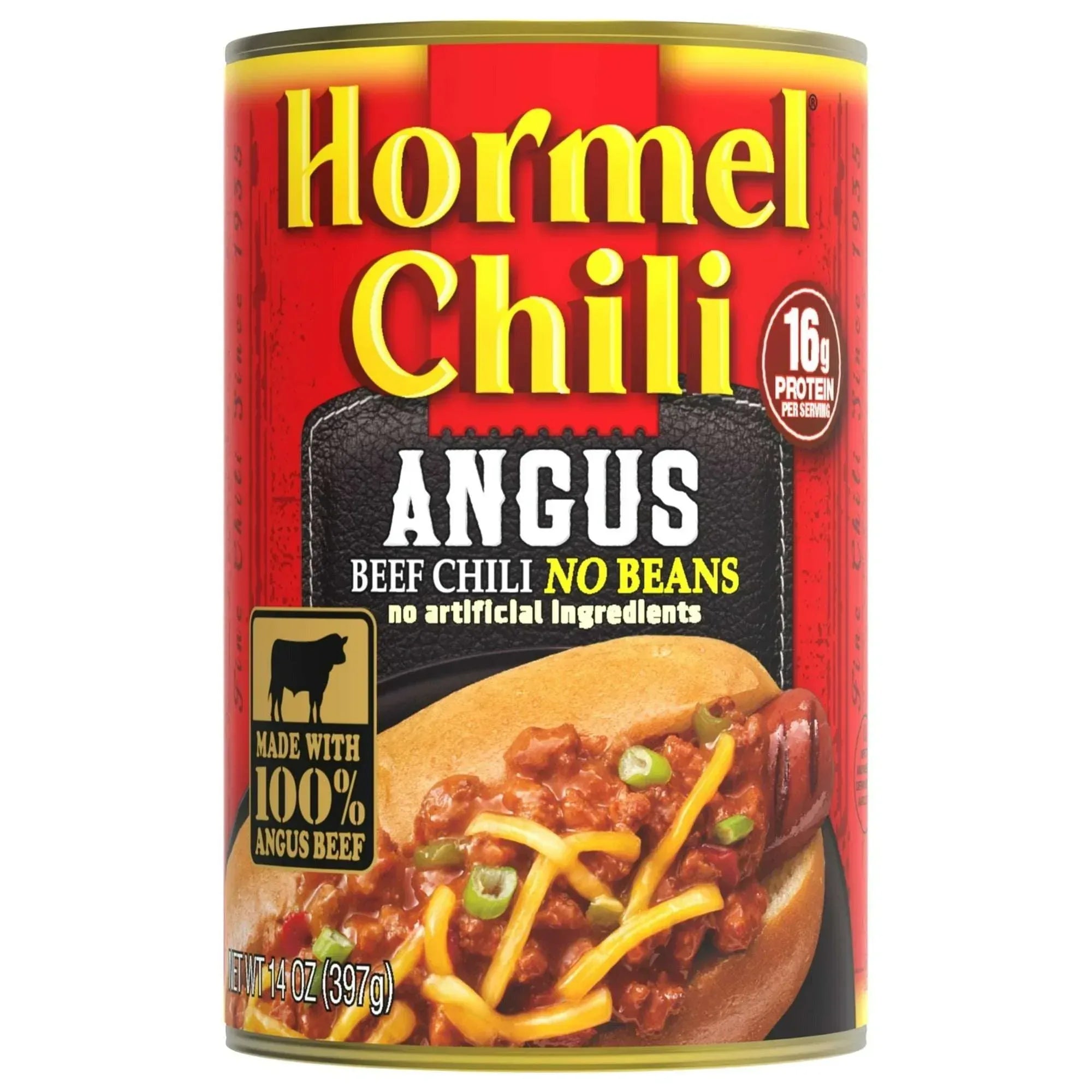 HORMEL Angus Chili No Beans Canned Chili, Shelf-Stable, 15 oz Steel Can