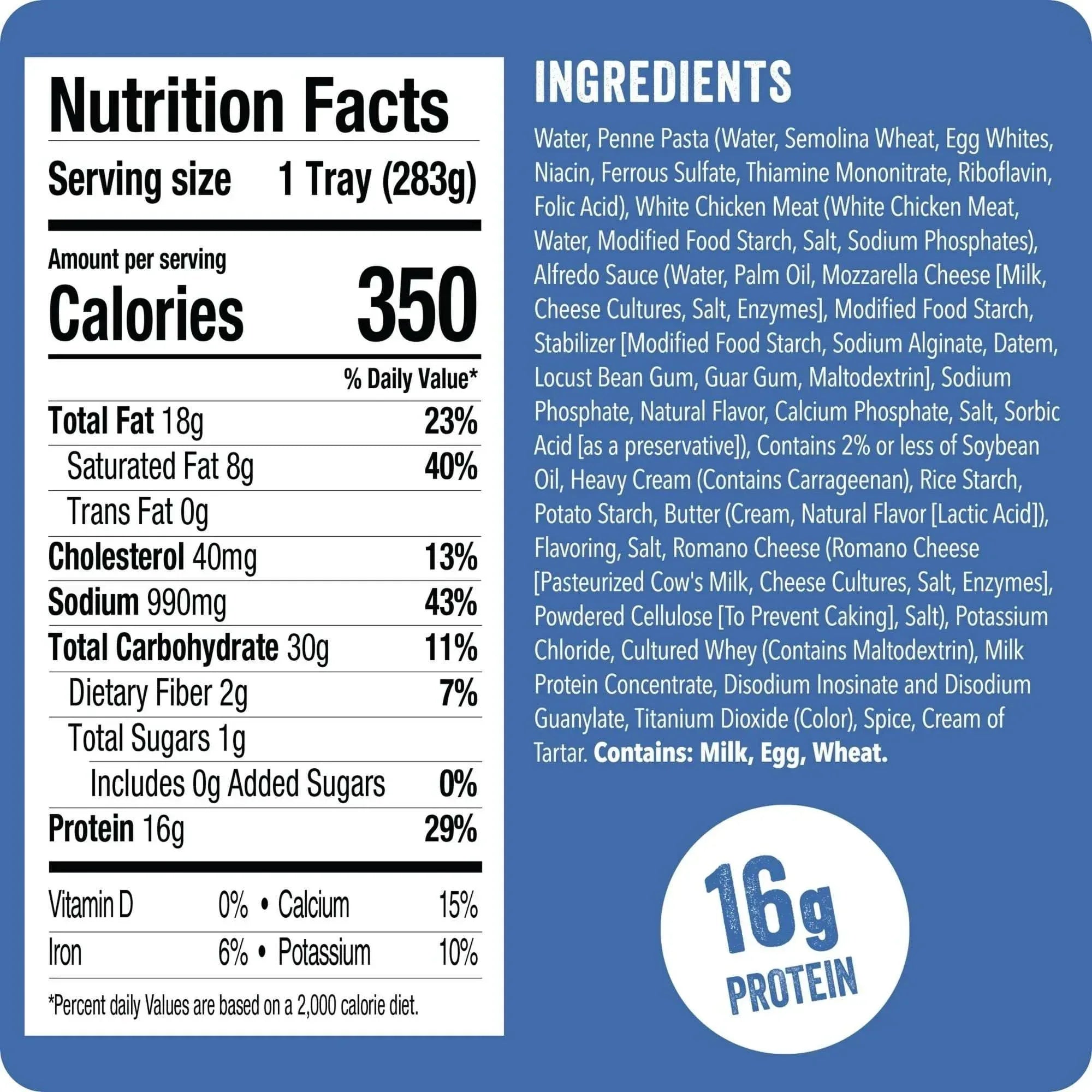 HORMEL COMPLEATS Chicken Alfredo, Shelf-Stable, Packaged Meals, 16 grams Protein, 10 oz Plastic Microwaveable Tray - USA MEGA SHOP