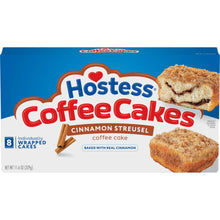 Hostess Cinnamon Streusel CoffeeCakes box with individually wrapped 8 count