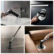 HOTO Flexi cordless spin scrubber with extended pole and brush head for tub, sink, and floor