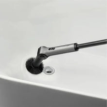 HOTO Flexi cordless spin scrubber with small round brush head cleaning a sink basin drain