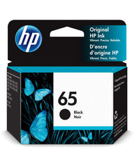 HP 65 Black Original Ink Cartridge, ~120 pages, N9K02AN#140