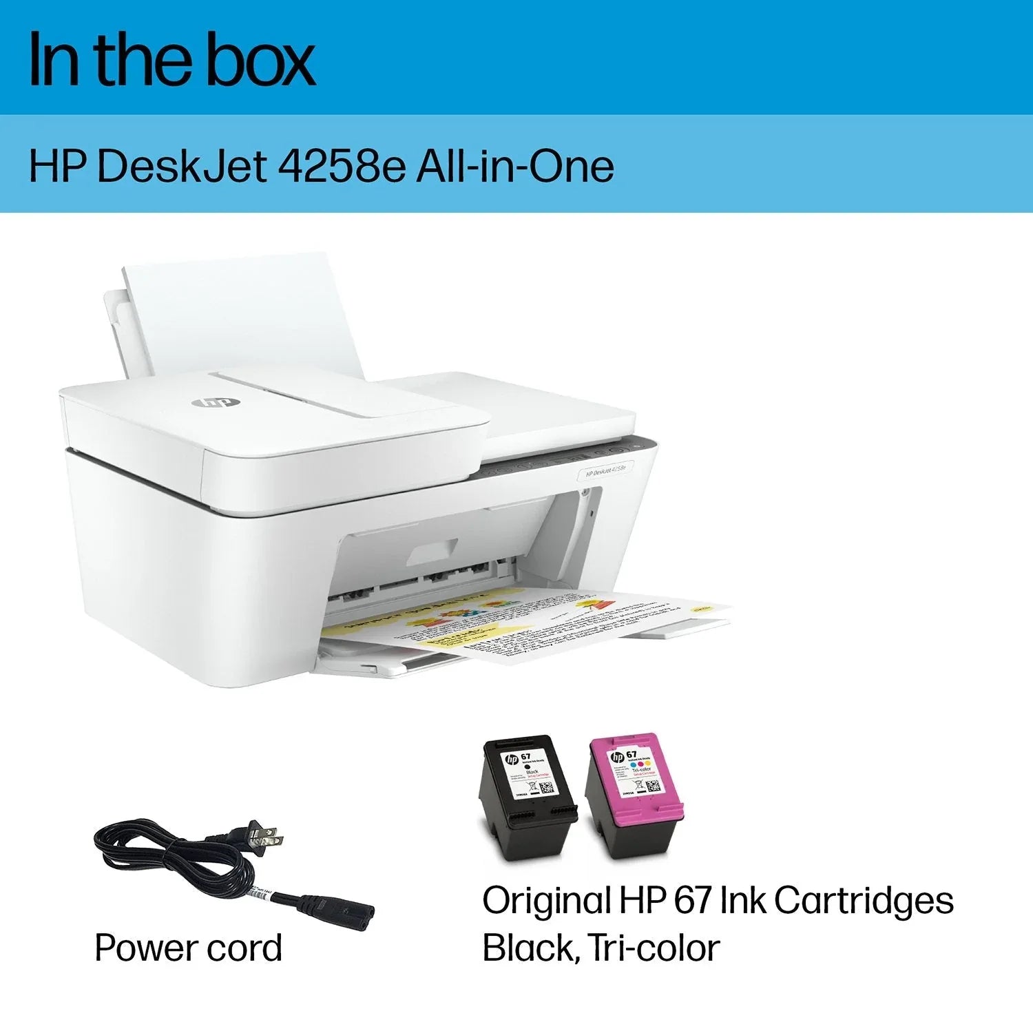 HP DeskJet 4258e Wireless All-in-One Inkjet Printer, 6 Months Instant Ink with HP+ - USA MEGA SHOP