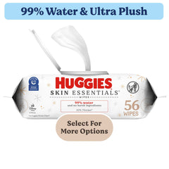 Huggies Skin Essentials Baby Wipes, 1 Pack, 56 Count (Select for More)