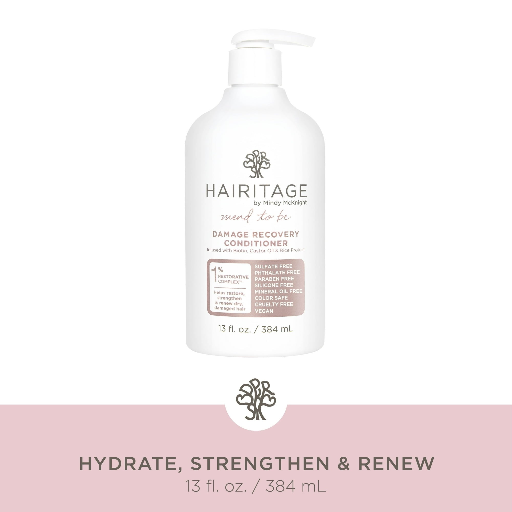 Hairitage Mend to Be Damage Recovery Moisture + Castor Oil Shampoo and Conditioner Set, 13oz