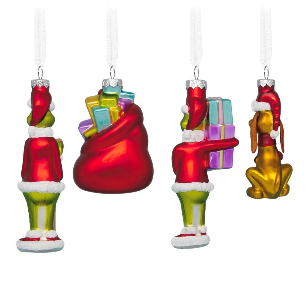 Hallmark Licensed How the Grinch Stole Christmas! Glass Ornaments, Set of 4 - USA MEGA SHOP