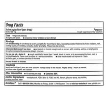 Drug Facts label with uses, warnings, and directions for cough drops