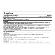 Drug Facts label panel for sugar-free cough suppressant drops