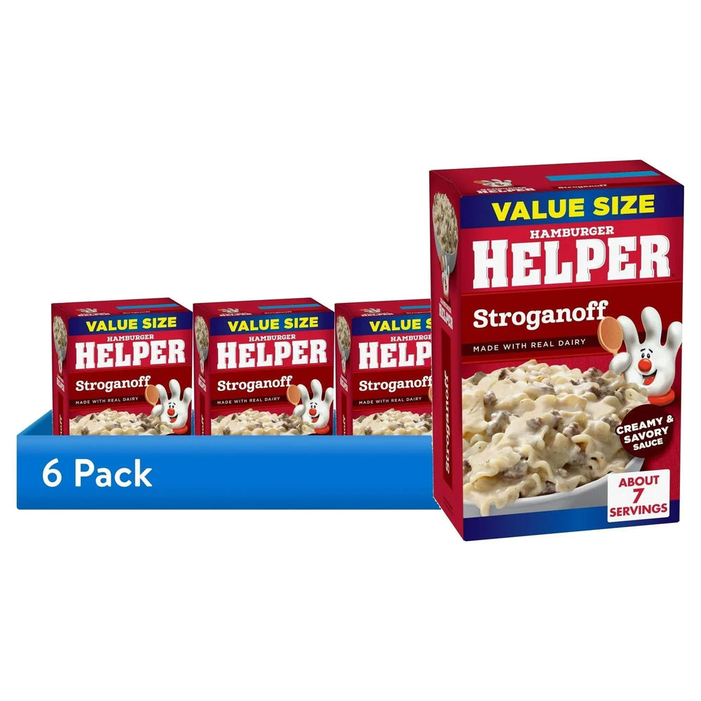 Hamburger Helper Pasta Stroganoff, 10.2 oz Value Size Box - USA MEGA SHOP