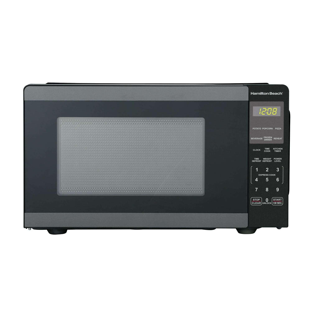 Hamilton Beach 0.9 Cu ft Countertop Microwave Oven, 900 Watts, Black Stainless Steel, New - USA MEGA SHOP