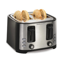 4-slice bread and bagel toaster with extra-wide slots, holding bagels