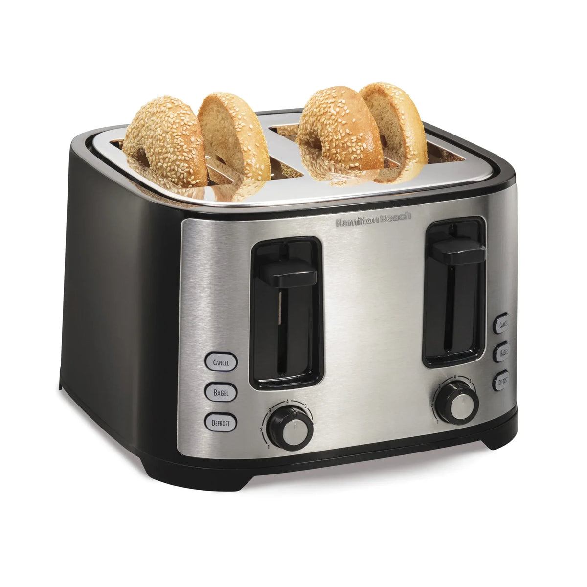 Hamilton Beach 4-Slice Bread and Bagel Toaster with Extra-Wide Slots and Drop-Down Crumb Tray, Black - USA MEGA SHOP