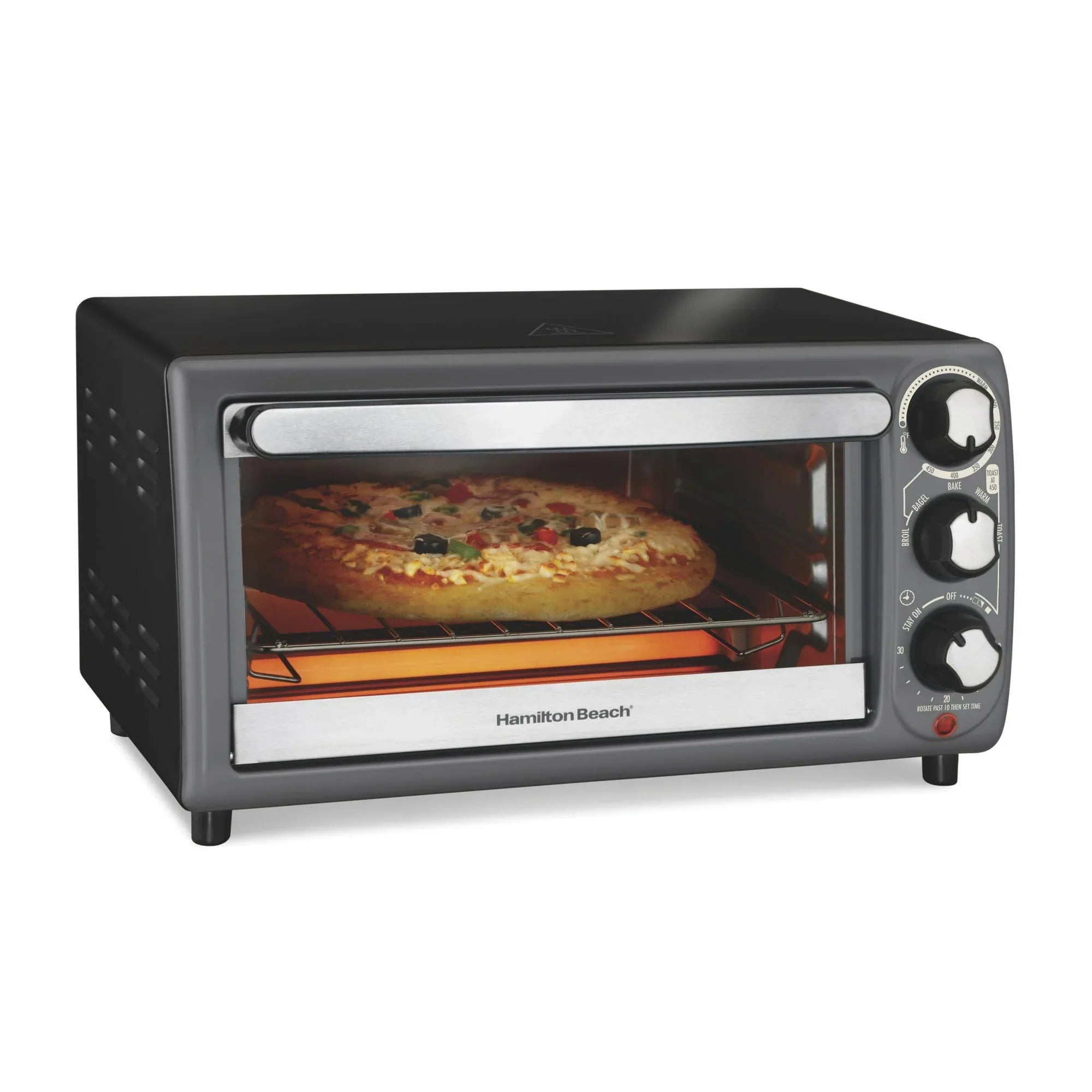 Hamilton Beach 4-Slice Countertop Toaster Oven with 5 Versatile Cooking Modes, Red