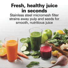 Juice extractor with stainless micromesh filter and assorted juice cups