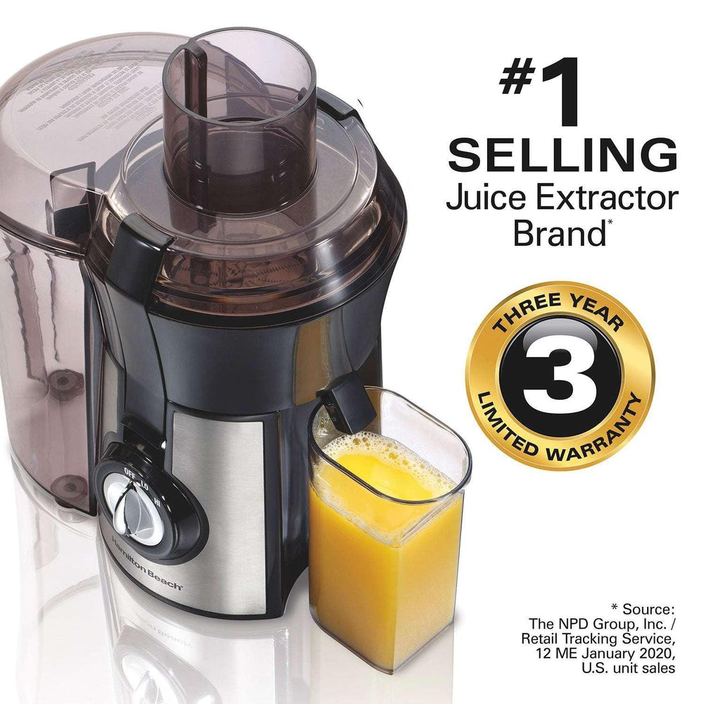 Hamilton Beach 800 Watt Easy Clean Juice Extractor with Easy Sweep Cleaning Tool - USA MEGA SHOP