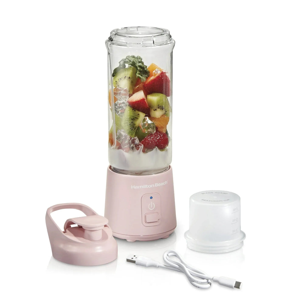 Hamilton Beach Blend Now Portable Personal Blender for Smoothies with Travel Lid, 16 oz, Black - USA MEGA SHOP