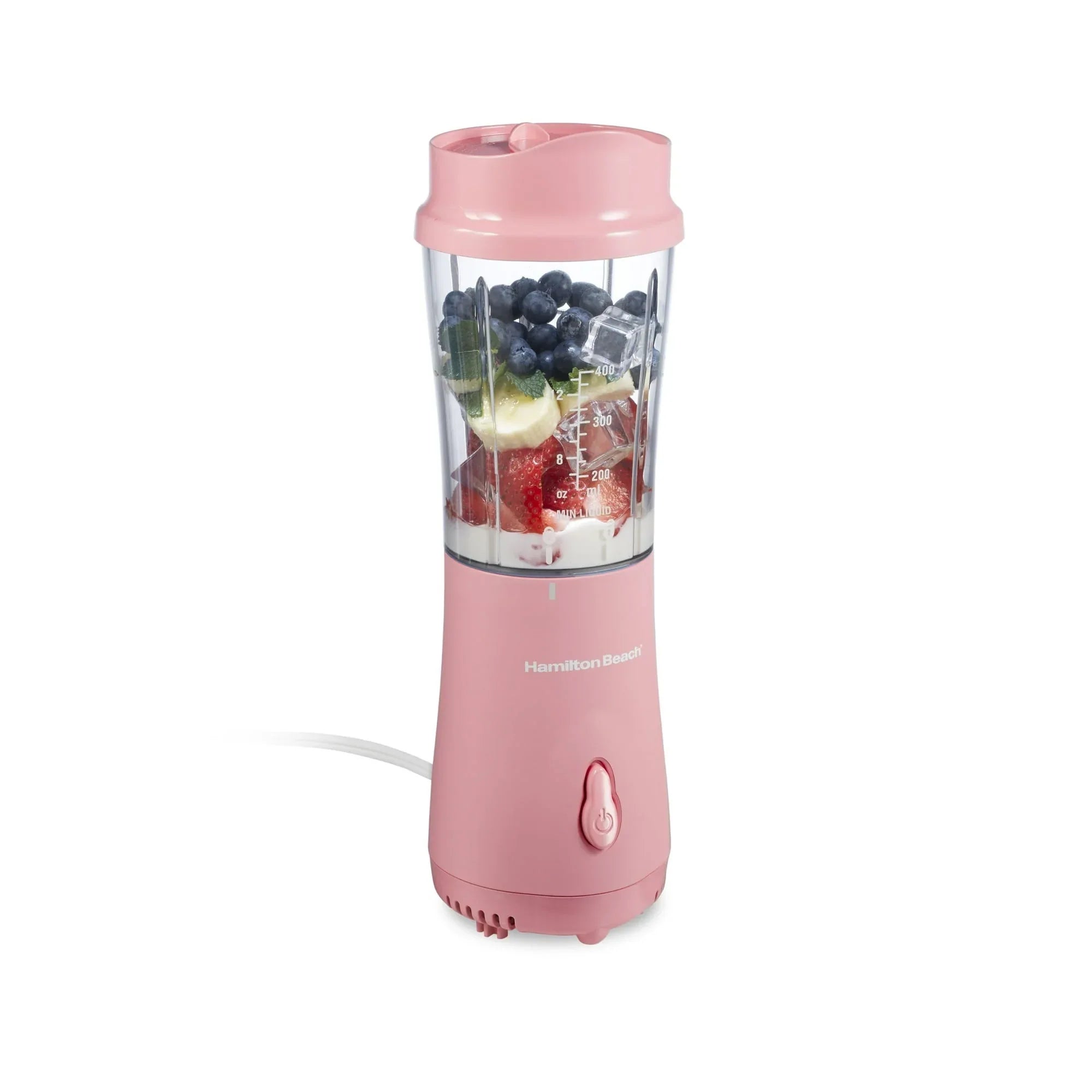 Hamilton Beach Personal Blender for Smoothies with Travel Lid, 14 oz, Coral - USA MEGA SHOP