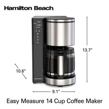 Hamilton Beach easy measure 14-cup coffee maker with stainless brewer and black base