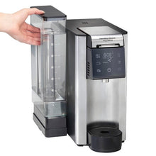 Hamilton Beach FlexBrew 6-in-1 coffee maker with open water reservoir and black carafe area