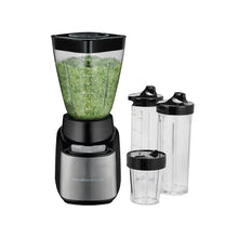 Hamilton Beach MultiBlend blender base with large blending jar and two travel cups