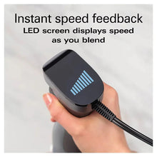 Hand blender speed control module with LED display and power cord