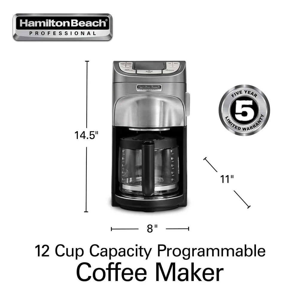 Hamilton Beach Professional Programmable 12-Cup Capacity Coffee Maker - USA MEGA SHOP