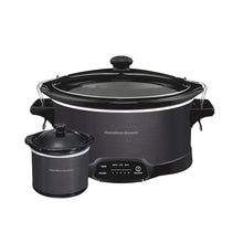 Hamilton Beach 7-quart programmable slow cooker with black stoneware and glass lid