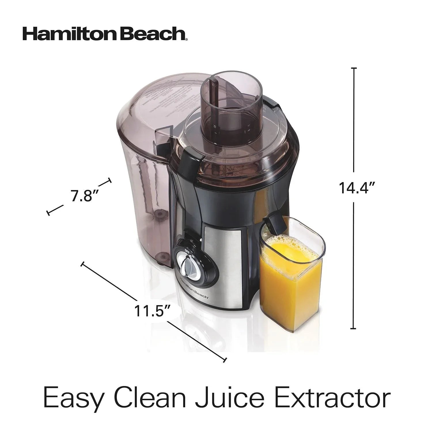 Hamilton Beach 800 Watt Easy Clean Juice Extractor with Easy Sweep Cleaning Tool - USA MEGA SHOP
