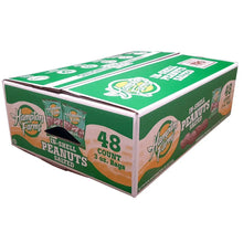 Hampton Farms in-shell peanuts carton, 48-count 3 oz bag box packaging