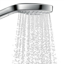Rain showerhead with full water spray pattern from the face