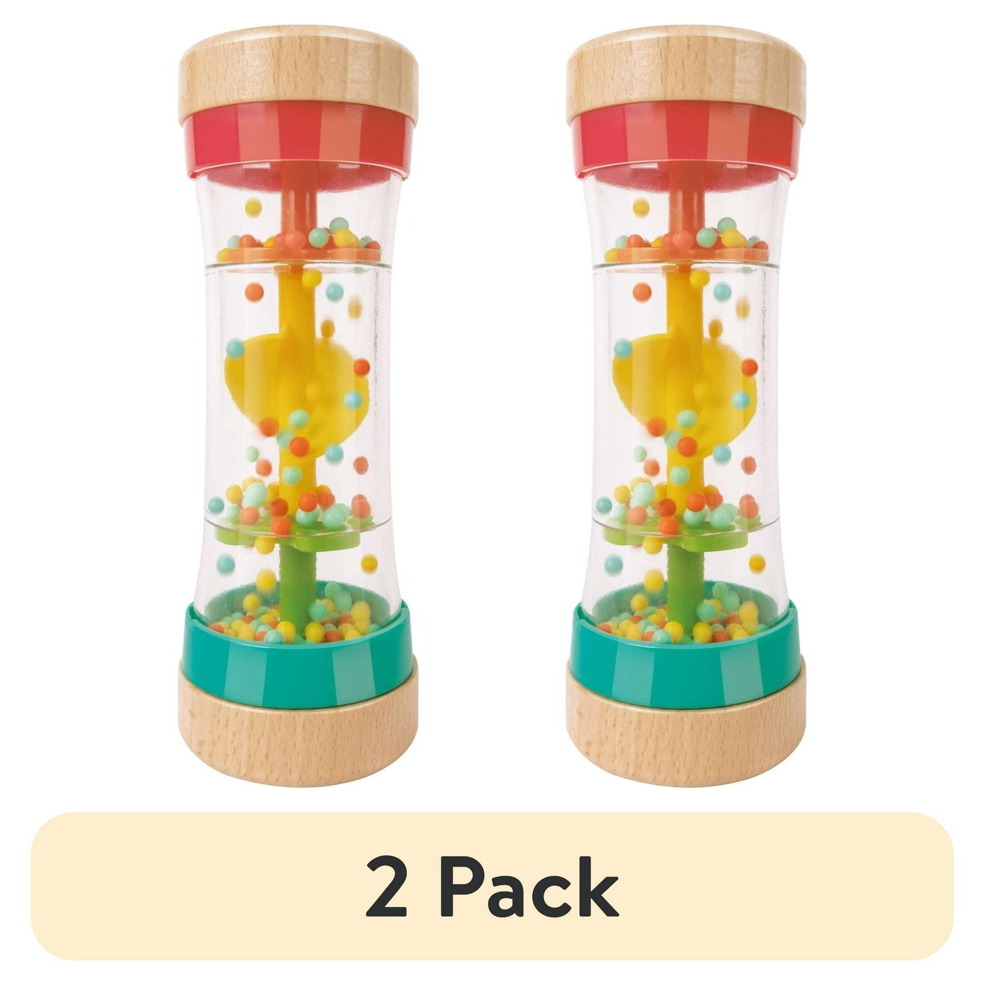 Hape Rainbow Stick Shake Beaded Raindrops, Infant Sensory Rattle Toy, Unisex Child Ages 0M+, Plastic
