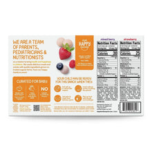 HappyBABY Yogis variety pack back with nutrition facts and ingredient list
