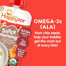 HappyTOT Super morning pouch with Omega-3 (ALA) from chia seeds label