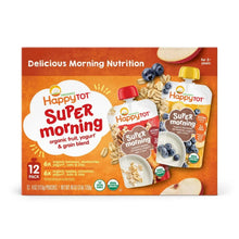 HappyTOT Super morning 12-pack organic fruit yogurt pouch variety box with pouches