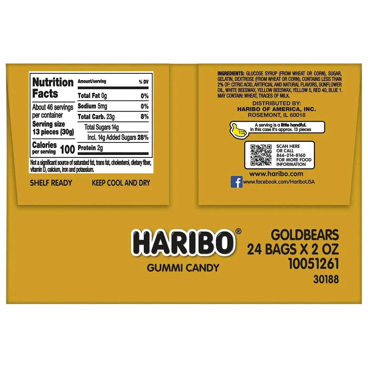 Haribo Goldbears Gummi Candy, 2 oz, 24-count - USA MEGA SHOP