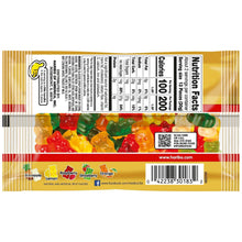 Haribo Goldbears gummy candy box back, ingredients text and barcode