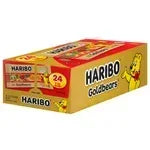 Haribo Goldbears gummy candy box, yellow 24-count package