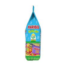 Haribo Spring Mix gummy candy bag, blue upright pouch with Happy chicks and Goldbears.