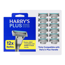 Razor handle bundle with 12 blade refills and multiple 5-blade cartridges