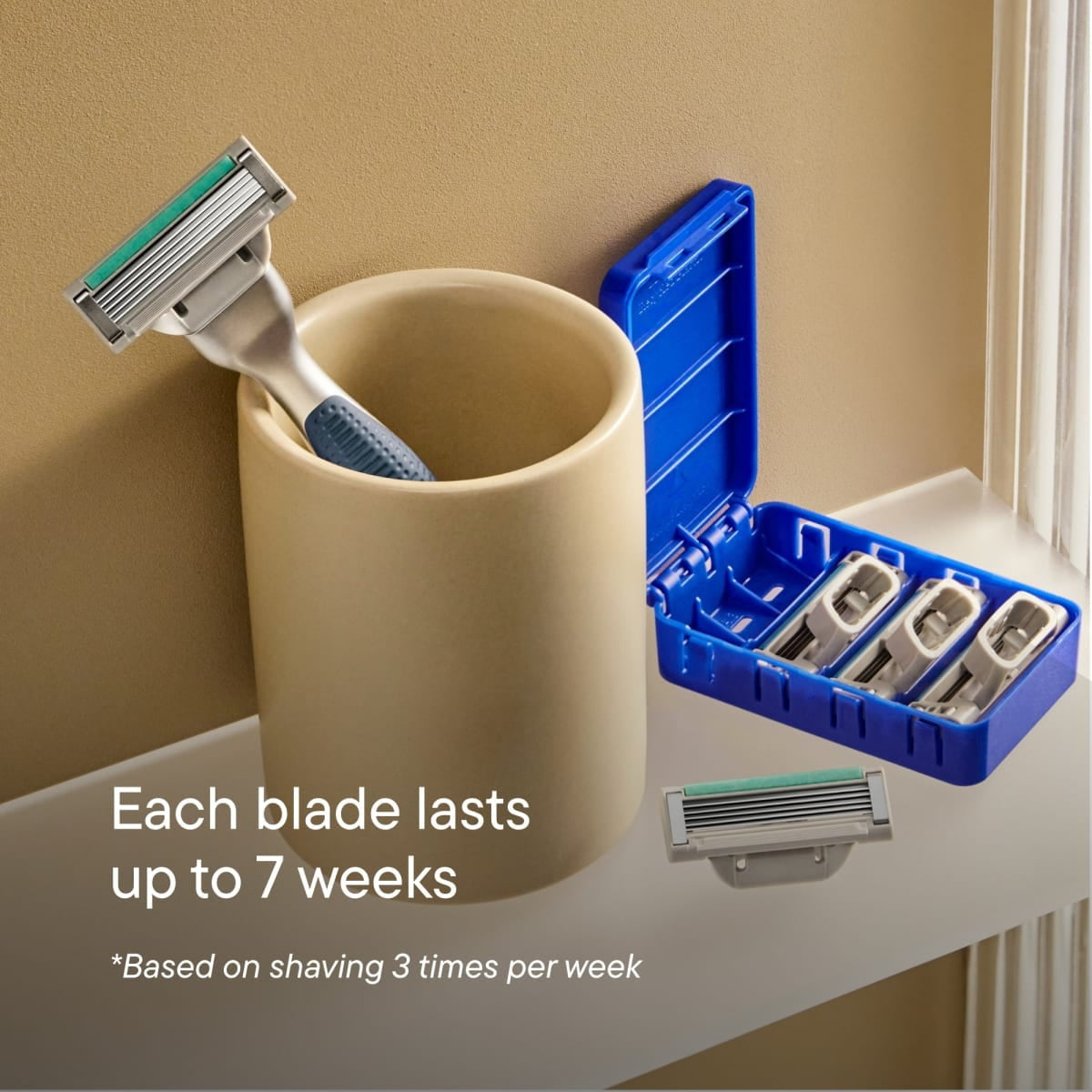 Harry's Plus Shaving Razor for Men with 5 Razor Blade Refill Cartridges, Moss Green