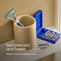 Harry's Plus Shaving Razor for Men with 5 Razor Blade Refill Cartridges, Moss Green