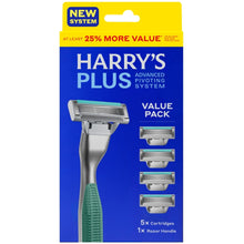 Harry's Advanced pivoting system value pack with razor handle and 5 cartridges