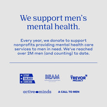 Mens mental health support statement with partner logos and call to men