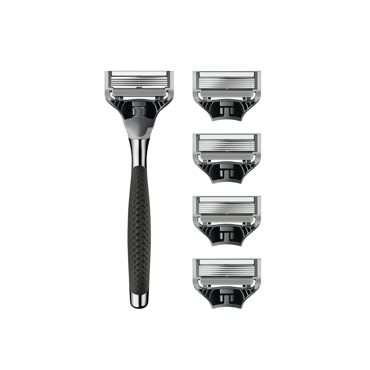 Harry's Winston Razor Handle for Men, Includes 5 Razor Blade Cartridges, Ink Chrome